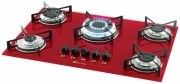 Cooktop 5Q TC Gás Mesa Vidro Rouge